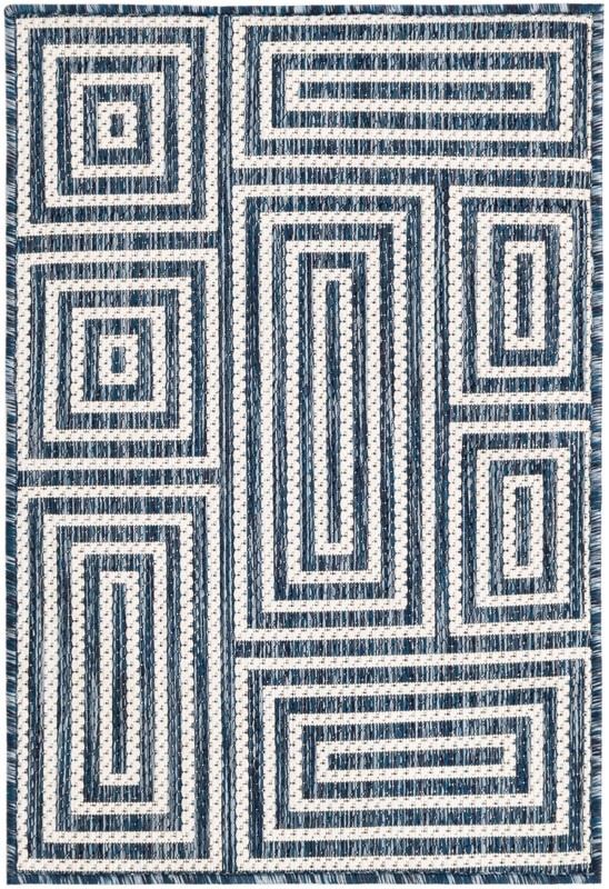 2' x 3' Cumberland · Geometric Outdoor Rug, blue