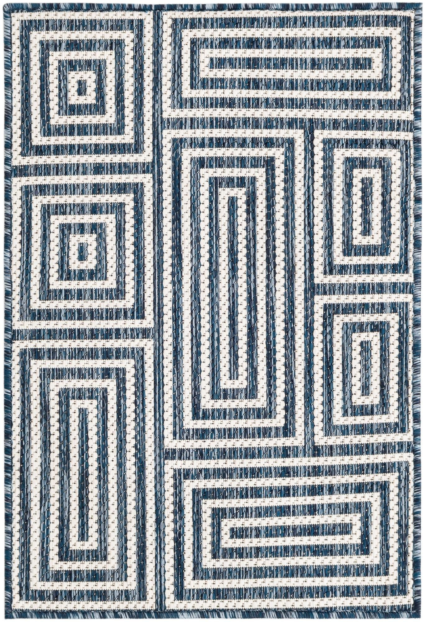 2' x 3' Cumberland · Geometric Outdoor Rug, blue