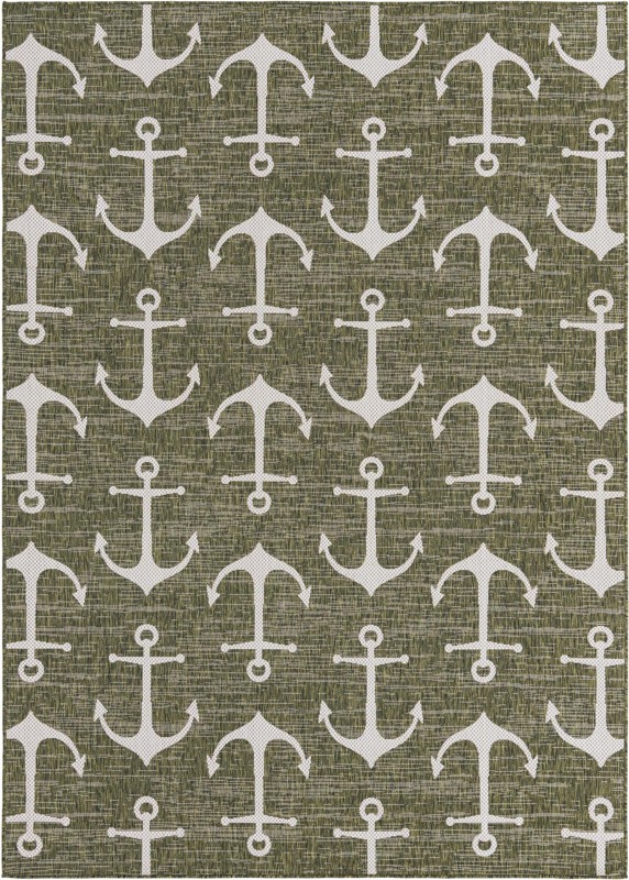 7' x 10' Millbrook · Pictoral Outdoor Rug, green
