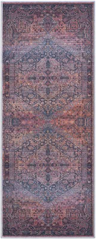 2' x 5' Darnell · Medallion rug, rust and navy