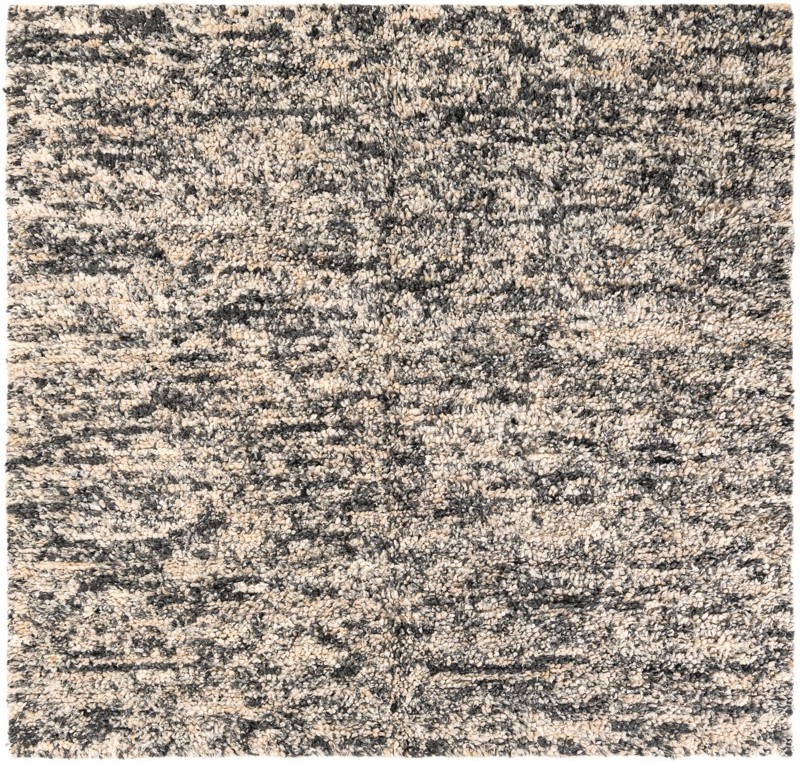 Powell · Abstract Wool Shag Rug, salt and pepper