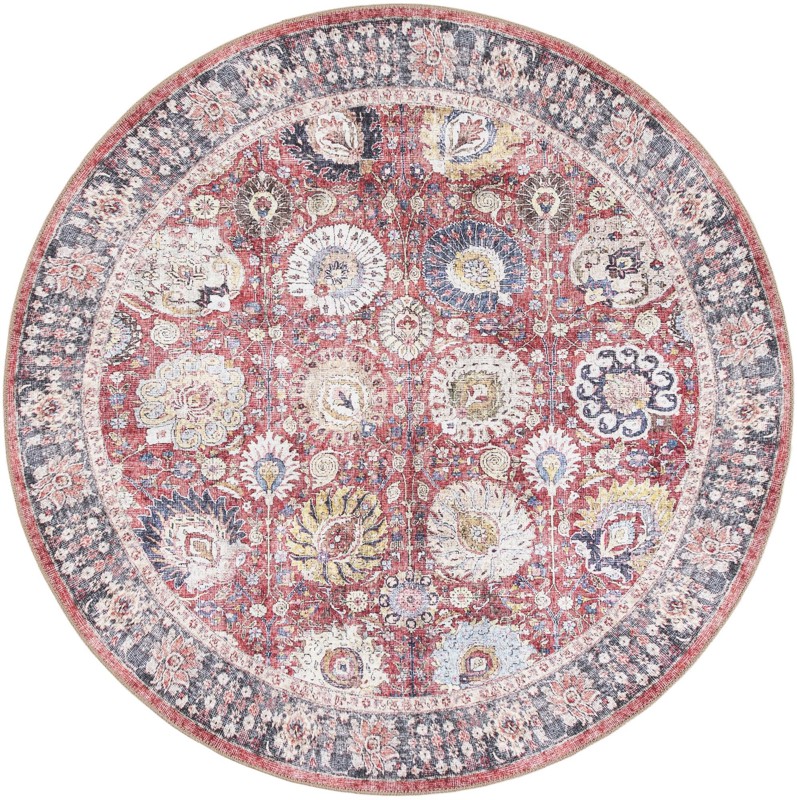 5' 1 x 5' 1 Barlow · Floral / botanical Washable Rug, vintage red