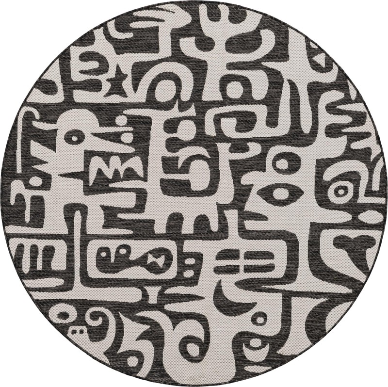 Hungerford · Abstract Outdoor Rug, black and white