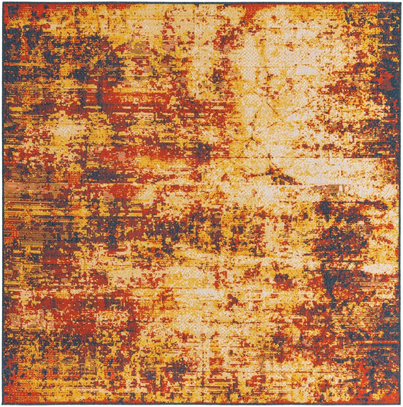 Ward · Abstract Outdoor Rug, terracotta and yellow