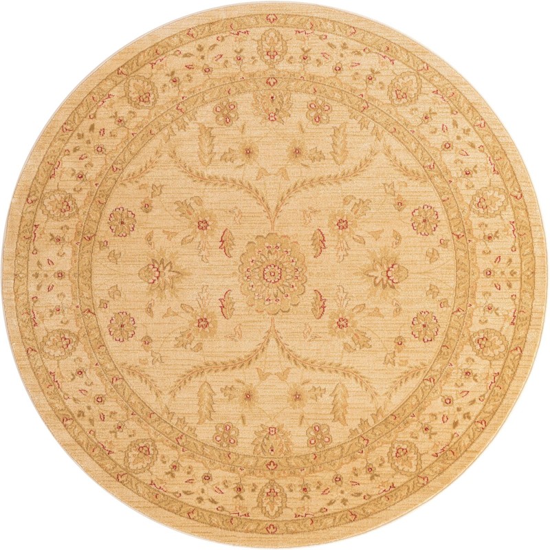 6' x 6' Placerville · Floral medallion rug, cream and beige