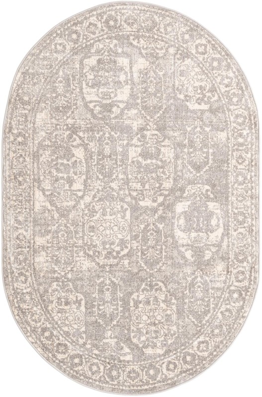 4' x 6' Pullman · Border rug, gray