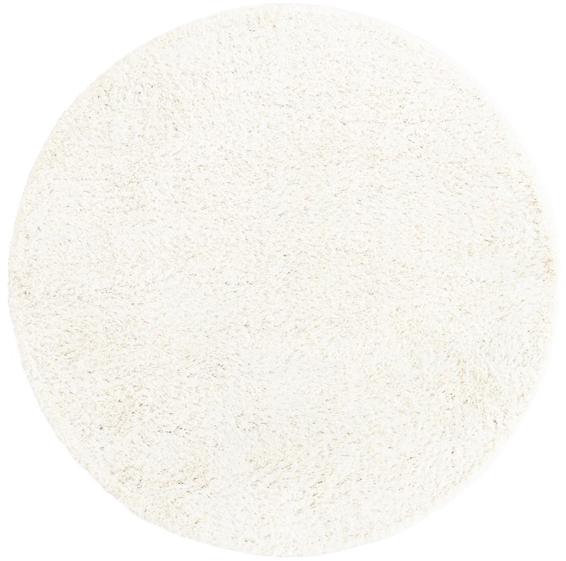 7' x 7' Dunham · Solid Shag Rug, white