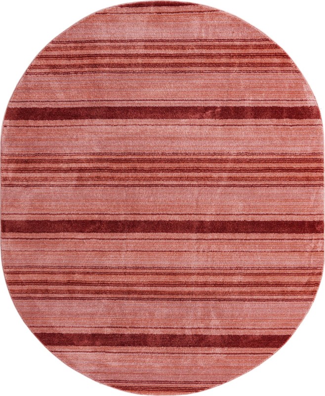 7' 10 x 10' 2 Jagger · Striped rug, rose and red