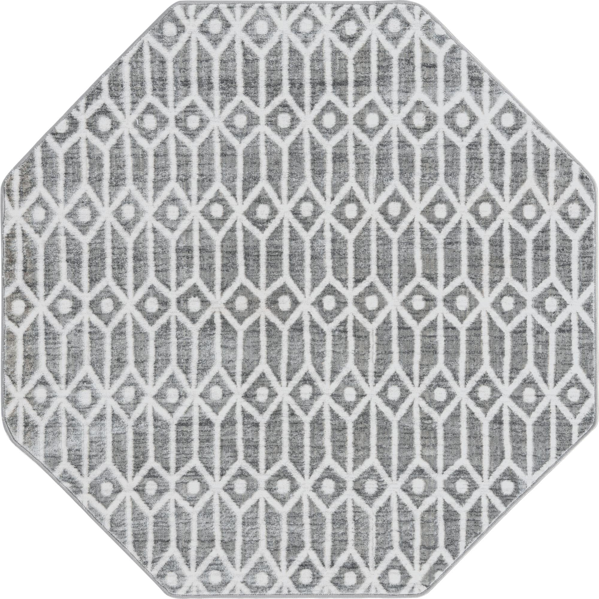 5' 3 x 5' 3 Vincent · Geometric rug, grey