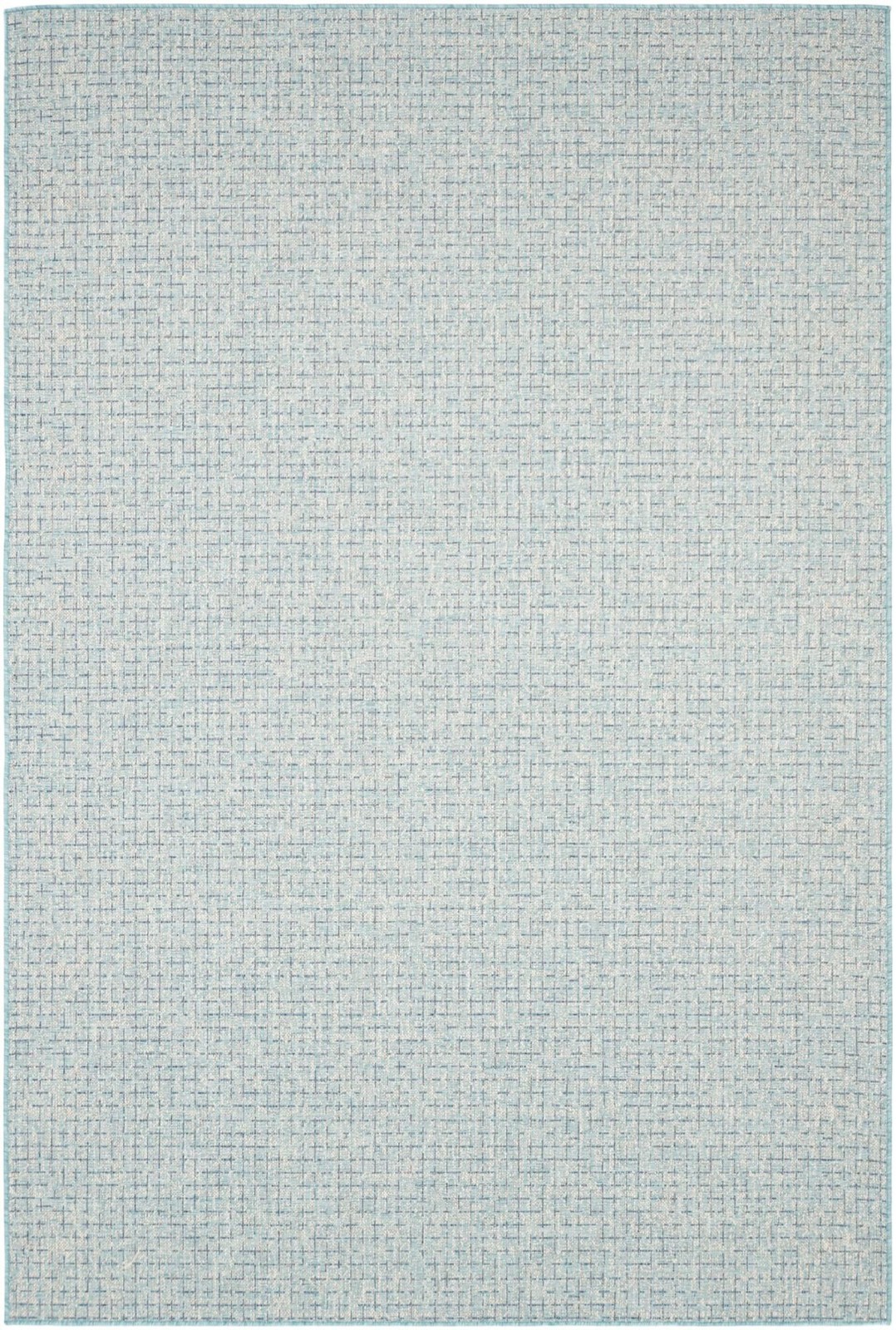 6' x 9' Loam · Grid Outdoor Rug, aqua blue