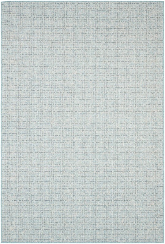 6' x 9' Loam · Grid Outdoor Rug, aqua blue