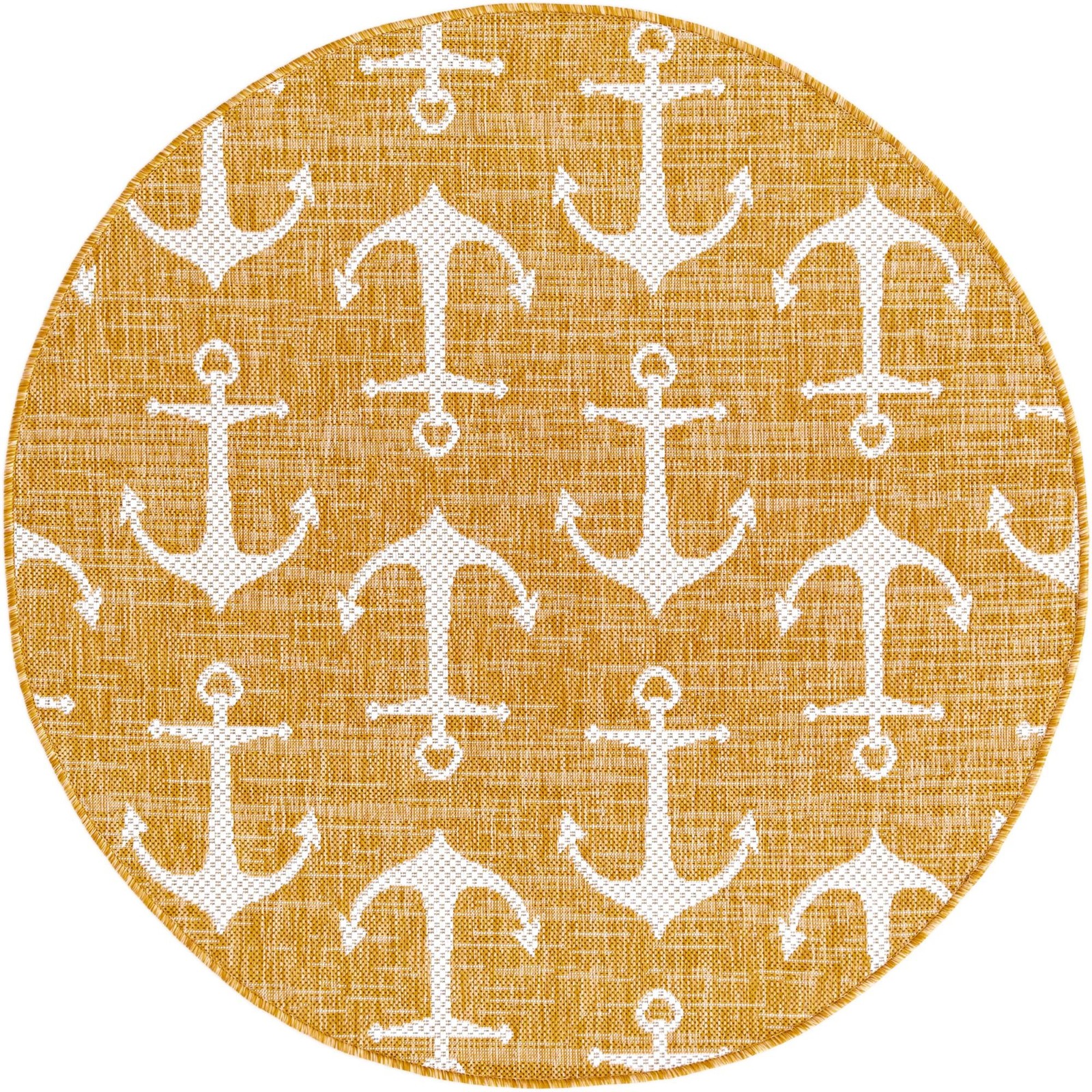 4' x 4' Millbrook · Pictoral Outdoor Rug, yellow