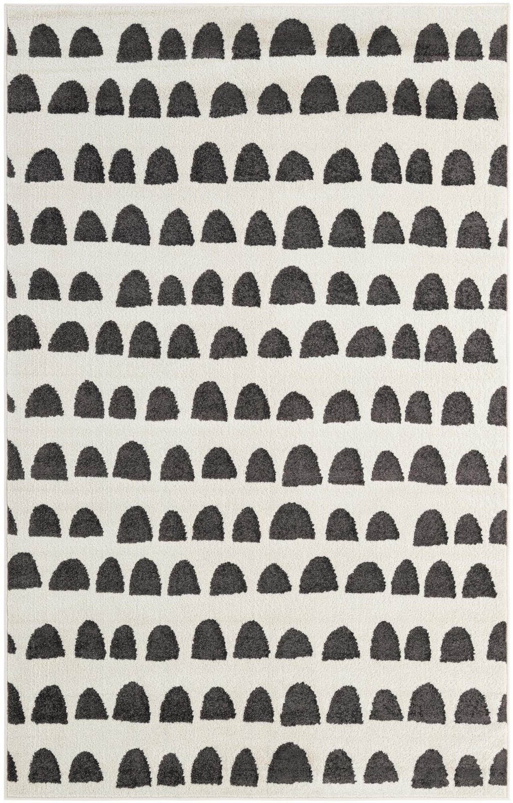 5' x 8' Halloran · Geometric rug, ivory and charcoal gray