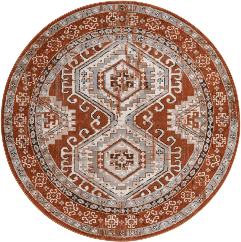 Harmon · Border rug, terracota red