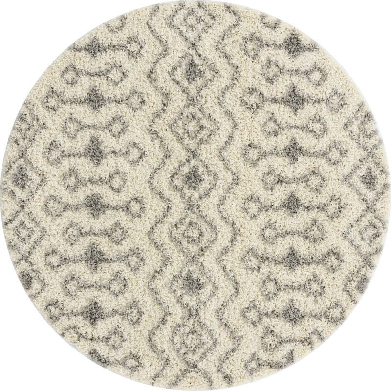 6' x 6' Bayley · Chevron Shag Rug, ivory