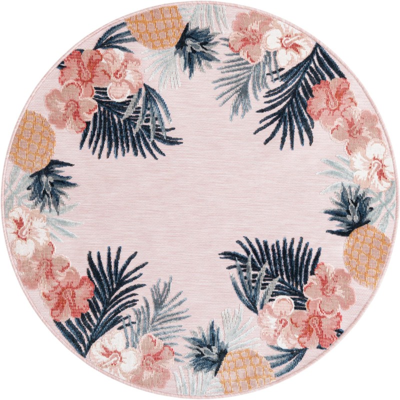 Kirwan · Tropical border Outdoor Rug, pink and multi