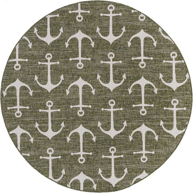 7' 10 x 7' 10 Millbrook · Pictoral Outdoor Rug, green