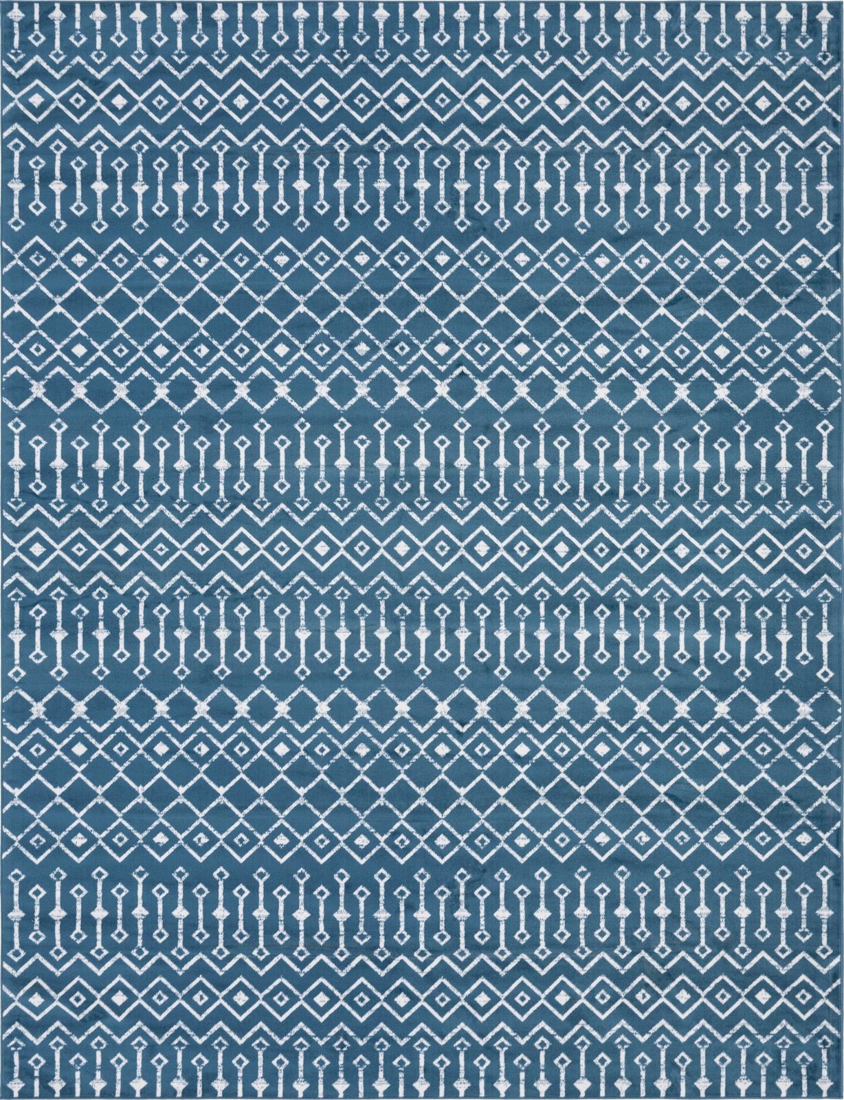 10' x 13' Dudley · Chevron rug, blue