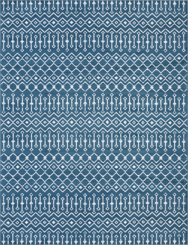 10' x 13' Dudley · Chevron rug, blue