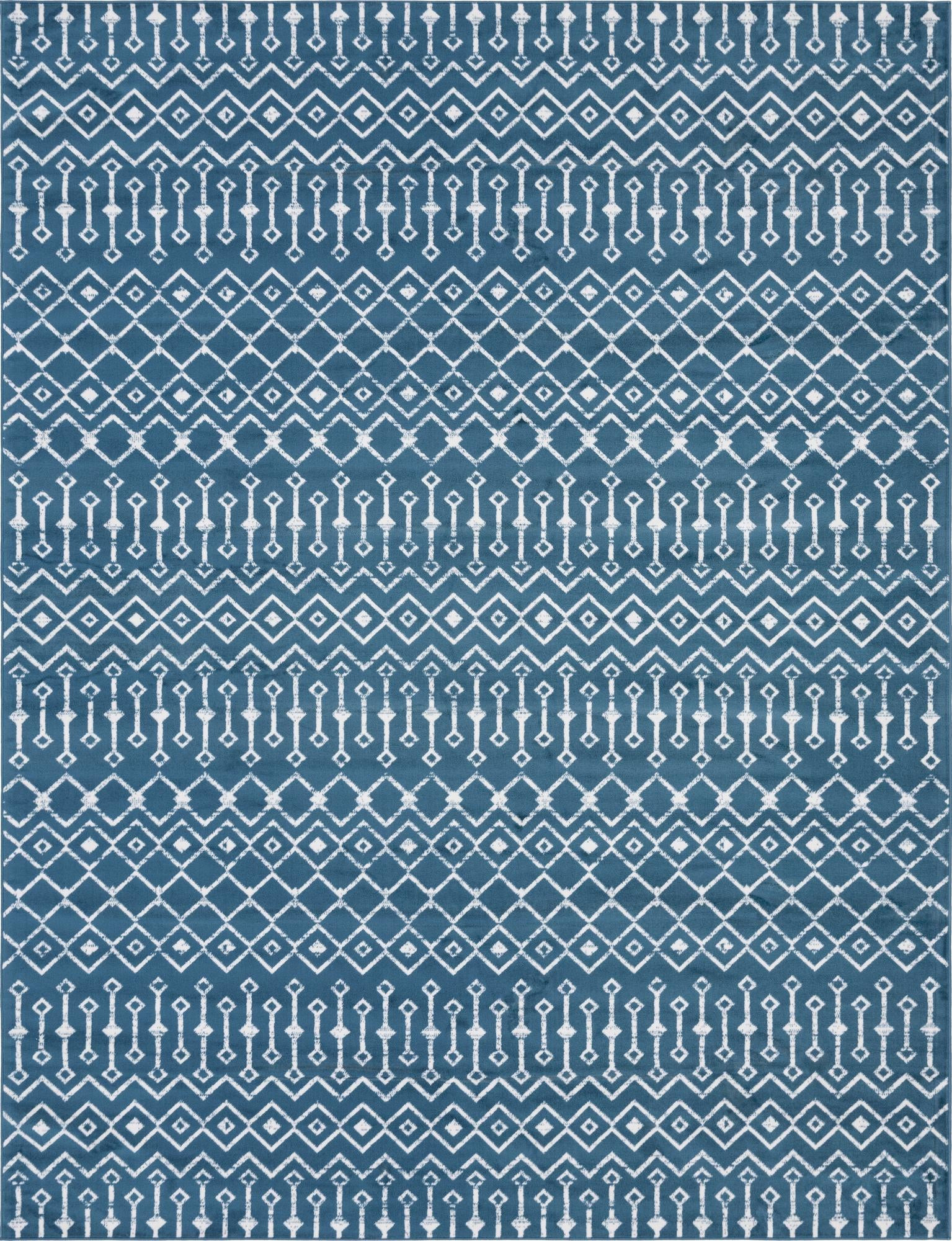 10' x 13' Dudley · Chevron rug, blue