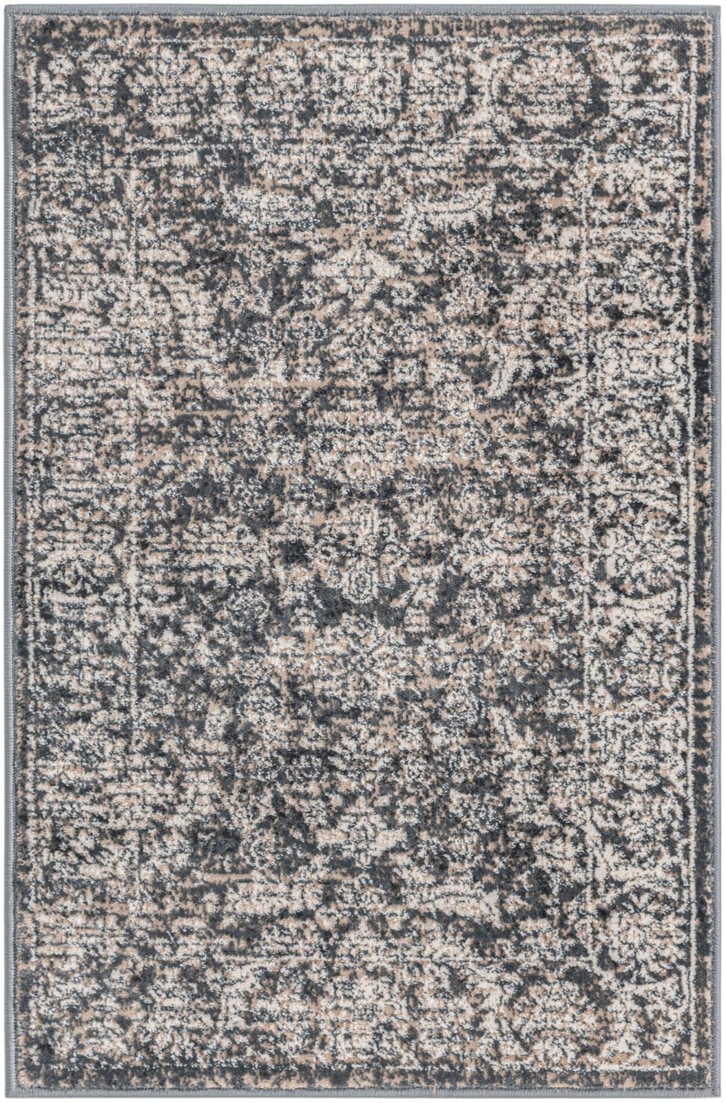 2' x 3' Marigold · Medallion rug, navy, beige and ivory