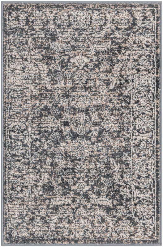 2' x 3' Marigold · Medallion rug, navy, beige and ivory