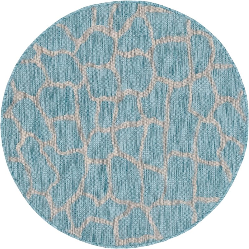 Stillwater · Animal print Outdoor Rug, aqua