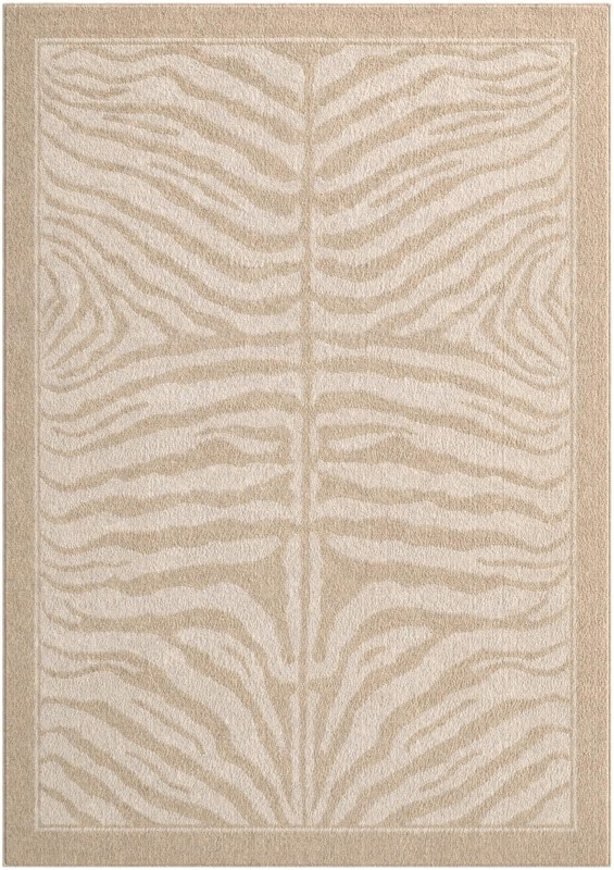 7' x 10' Oldfield · Zebra rug, beige and ivory