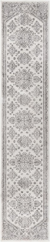 2' 7 x 13' Elsie · Faded medallion rug, cream and ivory