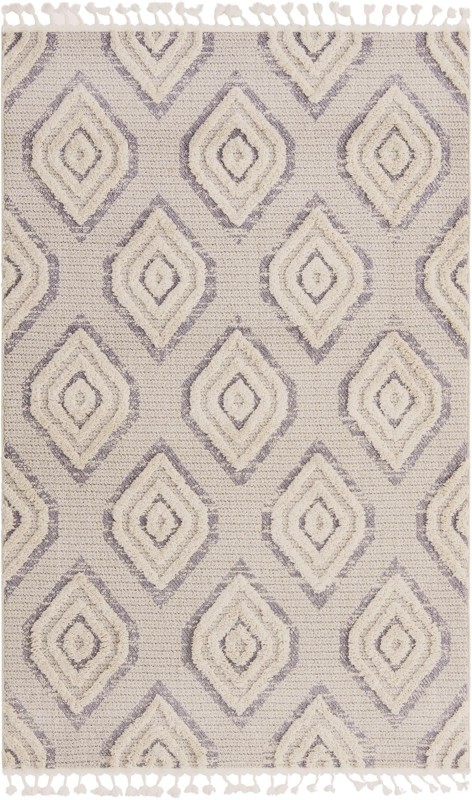 5' 3 x 8' Buckley · Diamond rug, ivory and gray