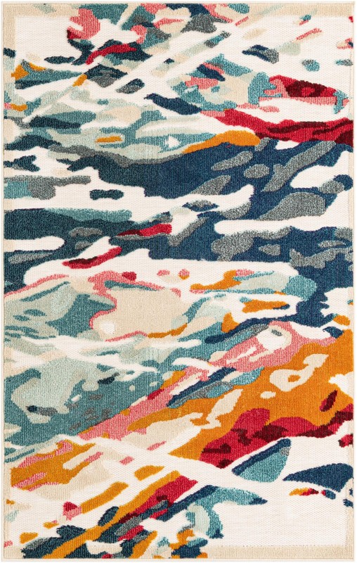4' x 6' Viola · Abstract Outdoor Rug, multi