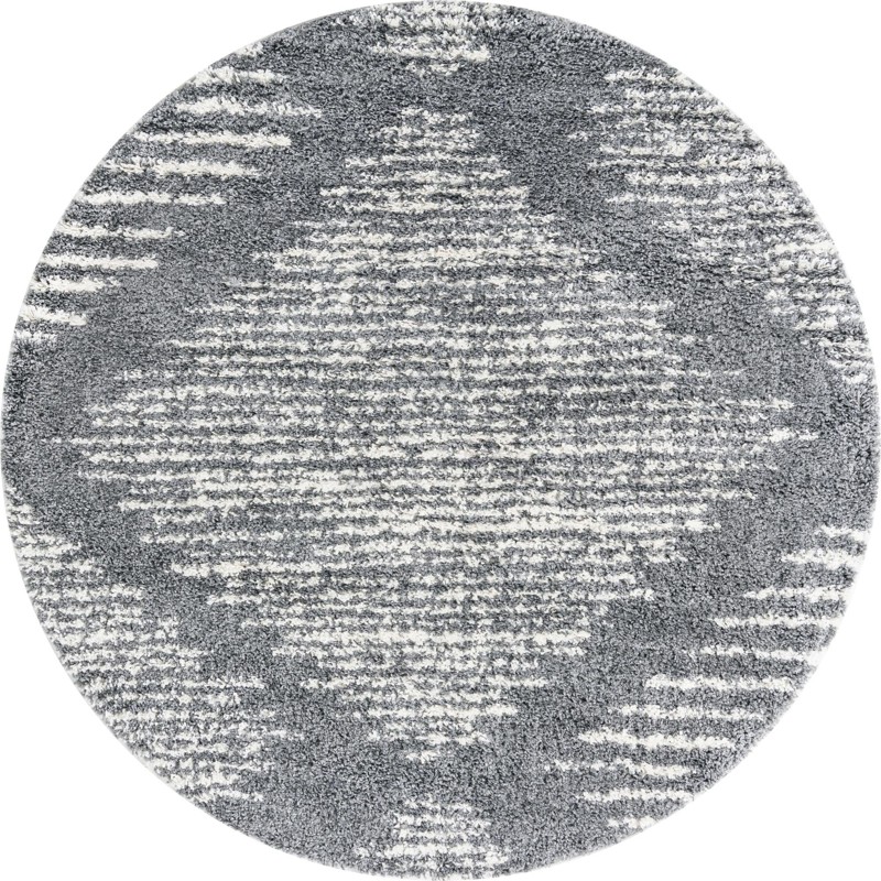 7' x 7' Cobble · Diamond Shag Rug, gray