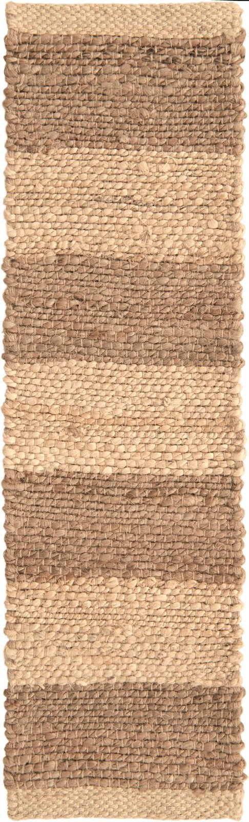 0' 9 x 2' 6 Askew · Striped Braided Jute Rug