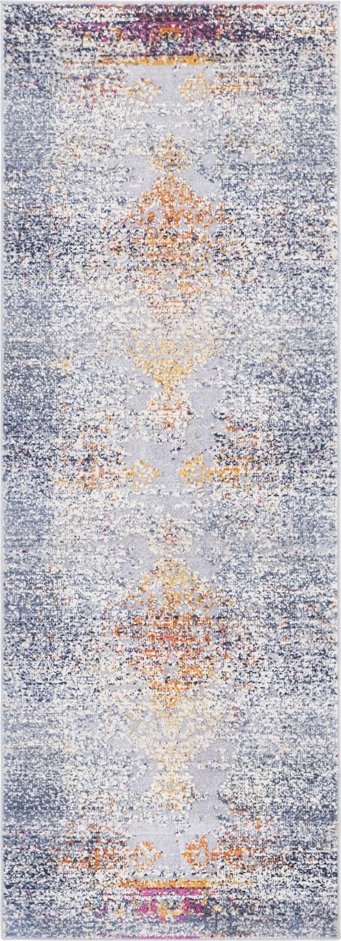 2' x 5' 9 Egret · Medallion rug, grey