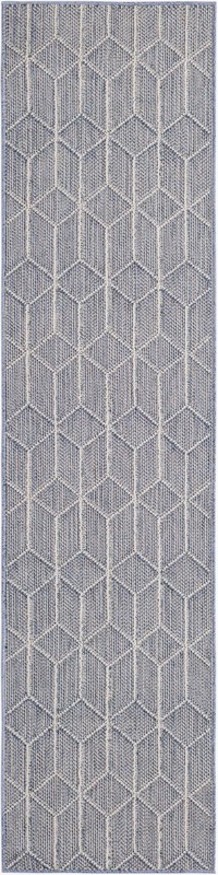 2' x 8' Jasper · Geometric Outdoor Rug, light blue