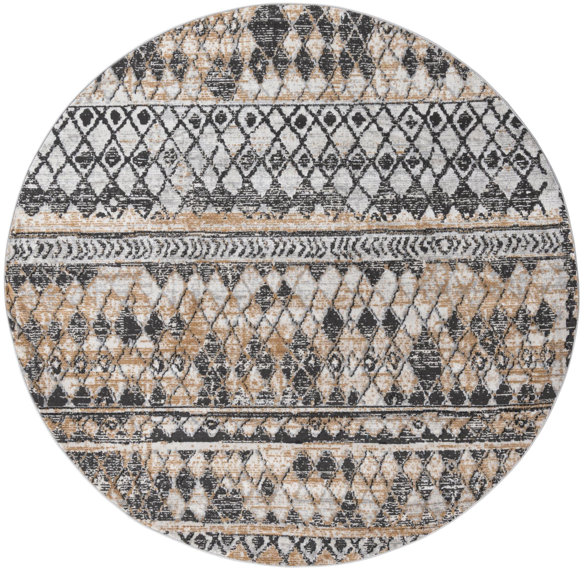 7' x 7' Collier · Chevron rug, beige