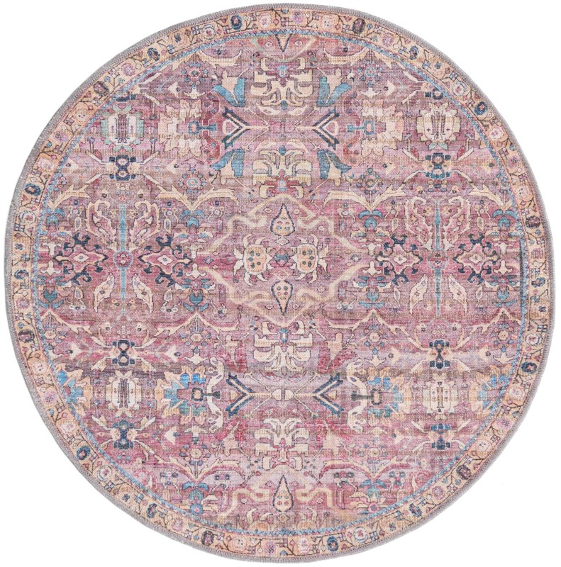 4' x 4' Gaskell · Medallion Washable Rug, pink