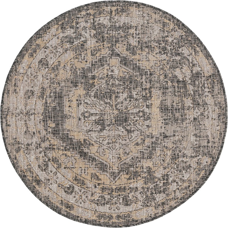 Wylie · Border Outdoor Rug, charcoal