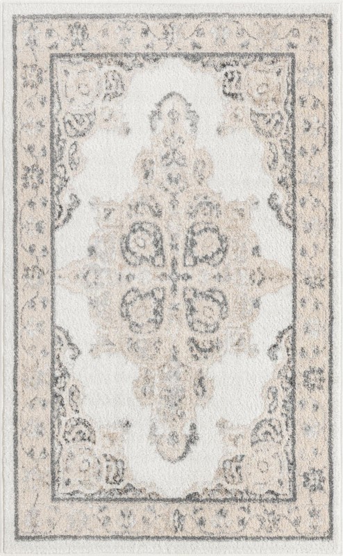 3' 3 x 5' 3 Selby · Medallion rug, ivory and gray