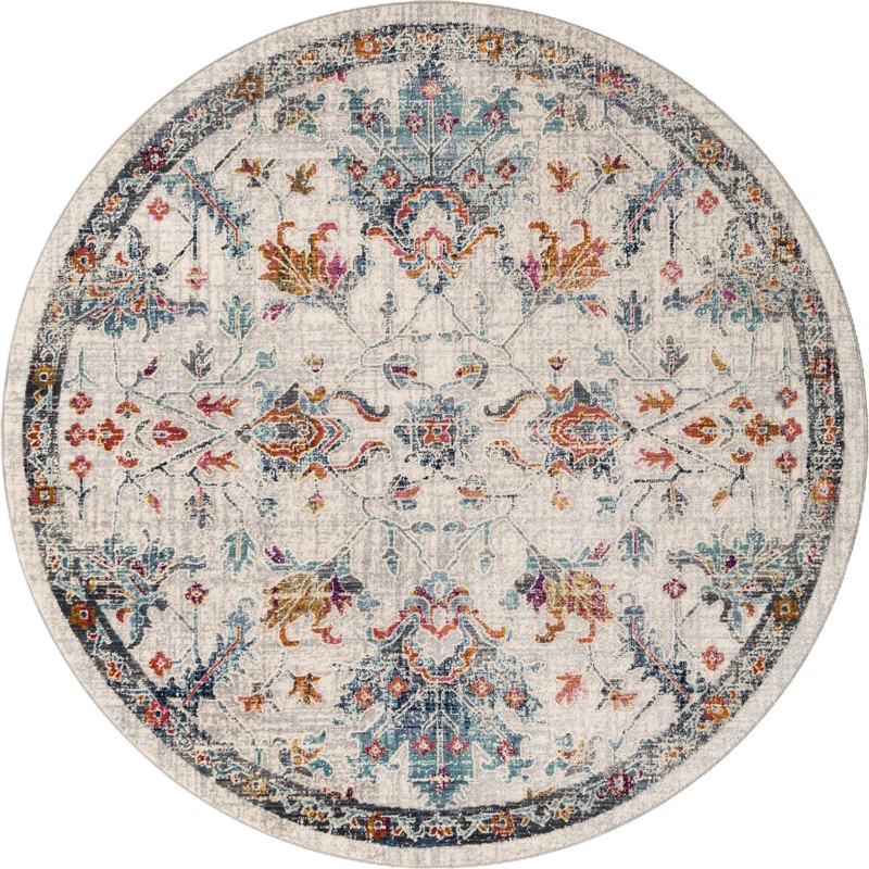 5' x 5' Foley · Border rug, white