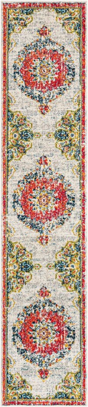 2' 7 x 12' Amberley · Border rug, ivory