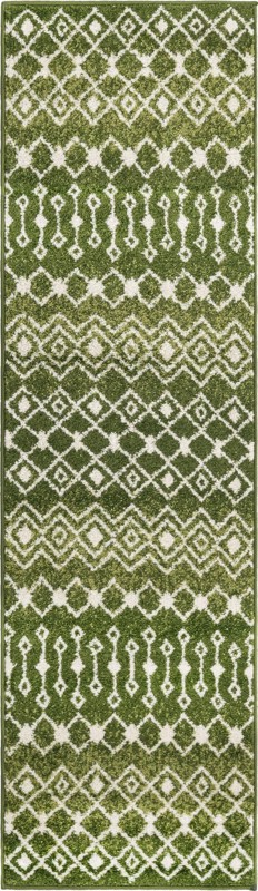 2' x 7' Boswell · Chevron rug, green
