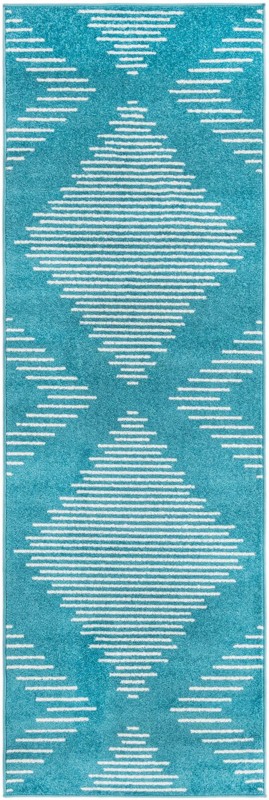 2' x 8' Knox · Diamond rug, turquoise