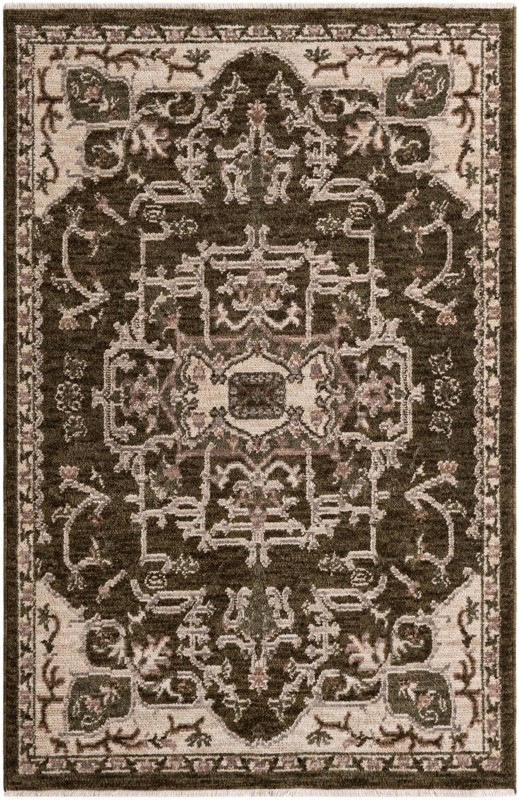 4' x 6' 3 Colter · Border rug, green