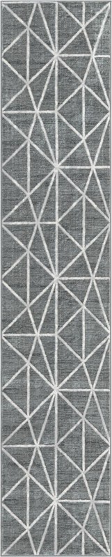 2' 7 x 13' Gilman · Geometric rug, grey