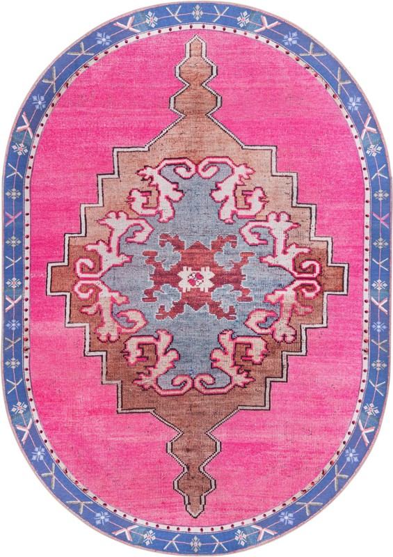 7' 6 x 10' 6 Sanderson · Border Washable Rug, fushia