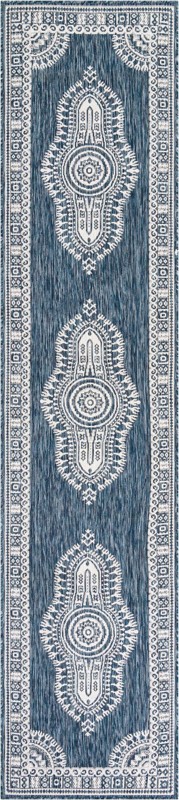 Bainbridge · Border Outdoor Rug, blue