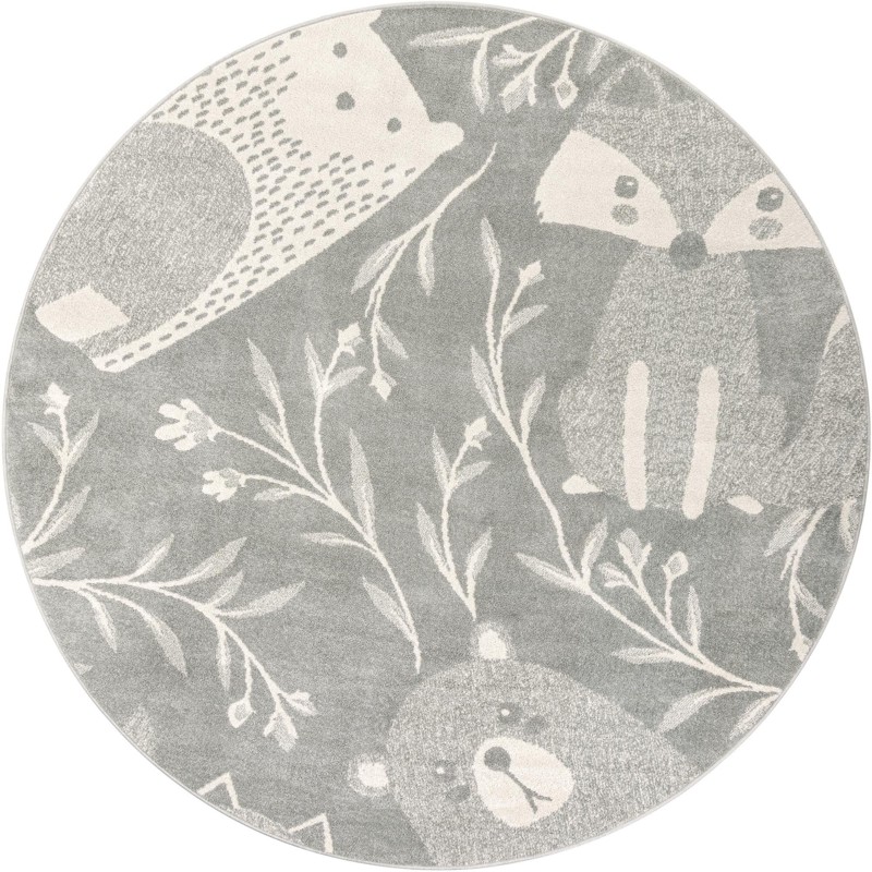 7' 10 x 7' 10 Colgan · Floral / botanical rug, gray