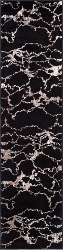 2' x 8' Irwin · Abstract rug, navy blue