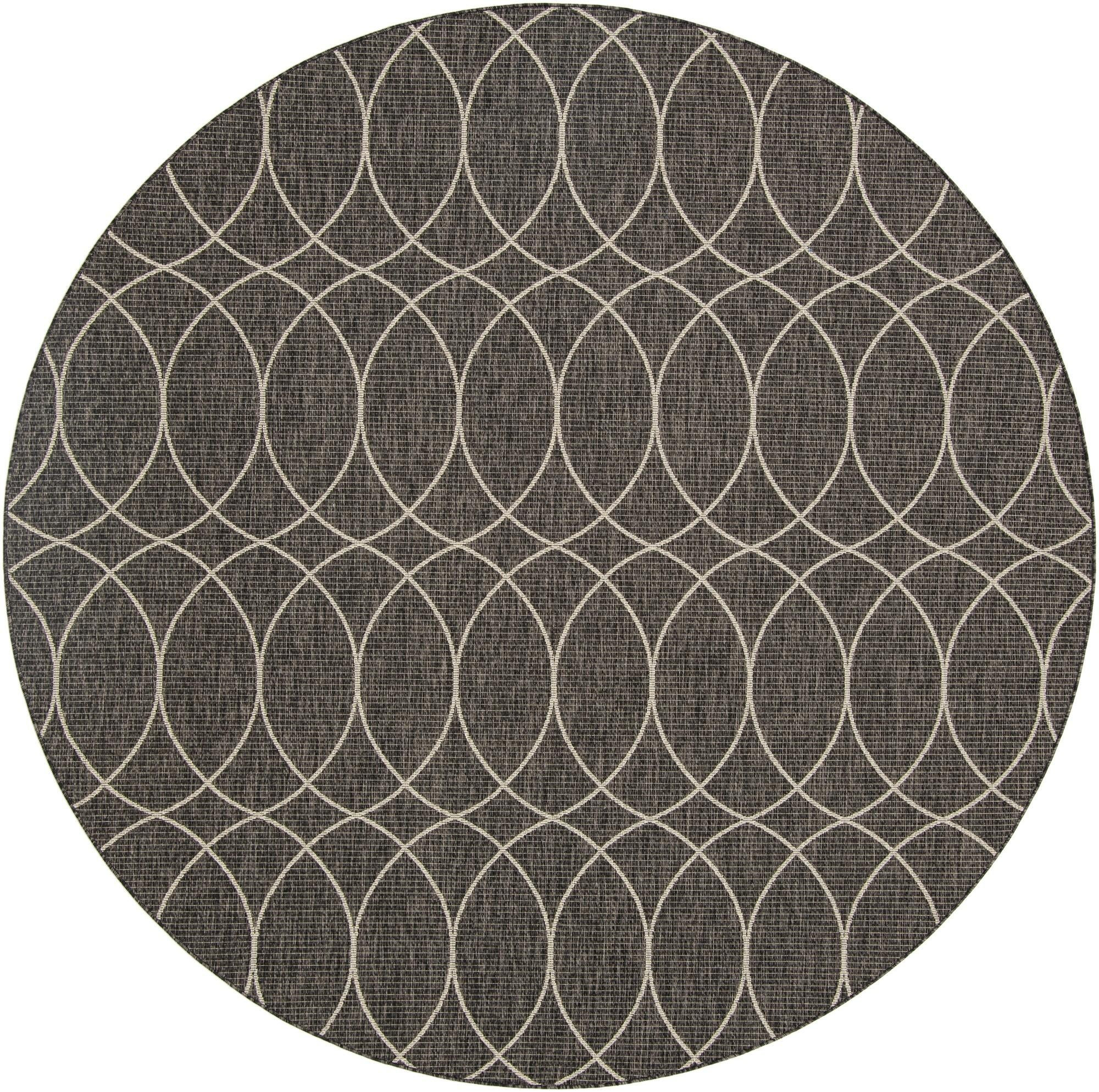 10' x 10' Atkins · Geometric Outdoor Rug, charcoal